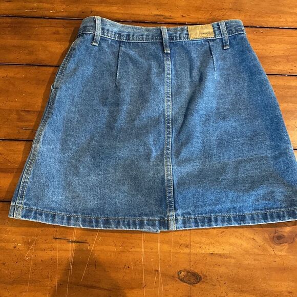 Denim Button Front Embroidered Jean Skirt Size S - Picture 4 of 8